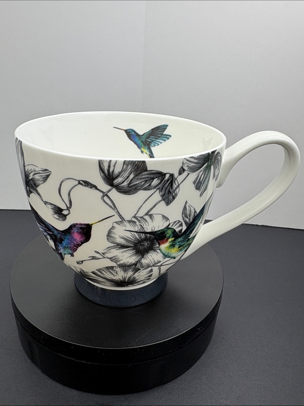 Portobello By Inspire Hummingbird Floral Mug Pedestal Footed Jumbo
